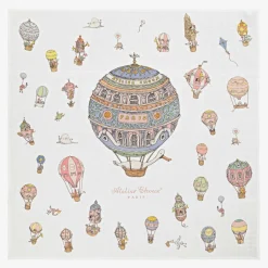 Atelier Choux Paris Ivory & Blue Organic Cotton Swaddles (3 Pack)