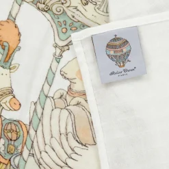 Atelier Choux Paris Ivory & Green Carousel Swaddle (97cm) Discount