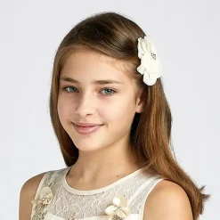 Cute Cute Ivory & Pink Hairclip (8cm) New