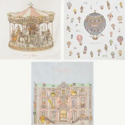 Atelier Choux Paris Ivory & Pink Organic Cotton Swaddles (3 Pack) Hot