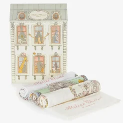 Atelier Choux Paris Ivory & Pink Organic Cotton Swaddles (3 Pack) Hot