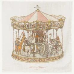 Atelier Choux Paris Ivory & Pink Organic Cotton Swaddles (3 Pack) Hot