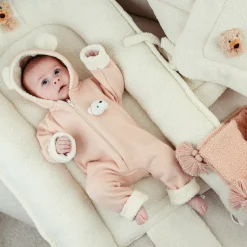 Jamiks Ivory Bouclé Fleece Bear Nest (64cm)