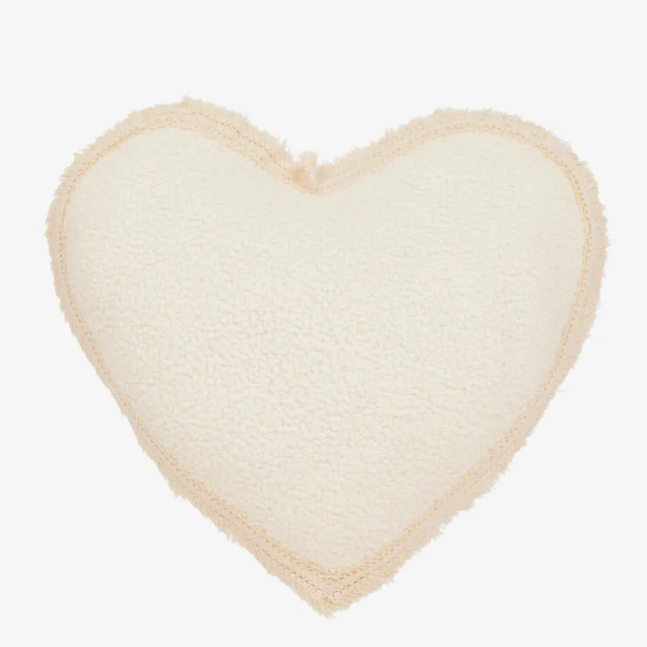 Jamiks Ivory Bouclé Heart Pillow (48cm) Sale