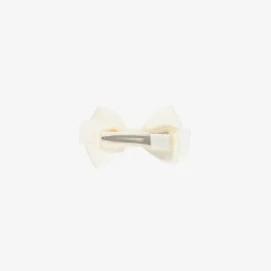 Peach Ribbons Ivory Bow Hair Clip (7cm) Discount