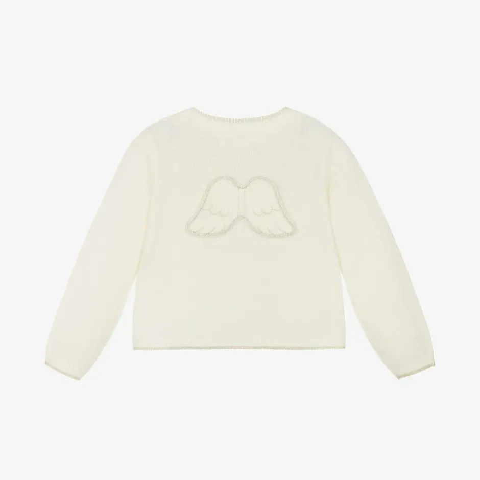Marie-Chantal Ivory Cashmere Angel Wing Cardigan Hot