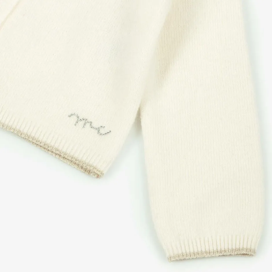 Marie-Chantal Ivory Cashmere Angel Wing Cardigan Hot