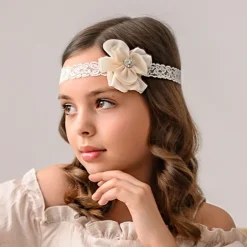 Cute Cute Ivory Chiffon Flower Headband Discount