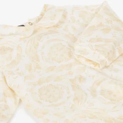 Versace Ivory Cotton Babysuit & Hat Set white