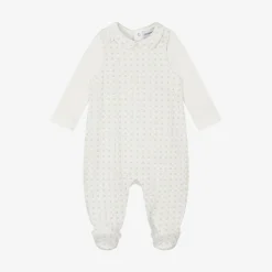Emporio Armani Ivory Cotton Babysuit Set Outlet
