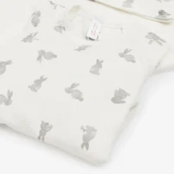 Petit Bateau Ivory Cotton Bunny Babygrow Set Outlet