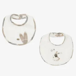 Mayoral Newborn Ivory Cotton Bunny Bibs (2 Pack) Sale