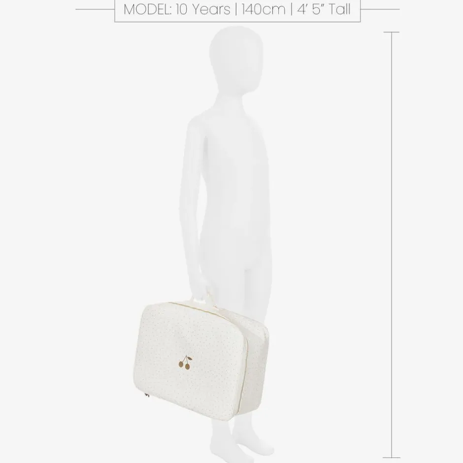 Bonpoint Ivory Cotton Canvas Suitcase (41cm) Online