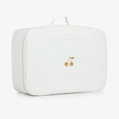 Bonpoint Ivory Cotton Canvas Suitcase (41cm) Online