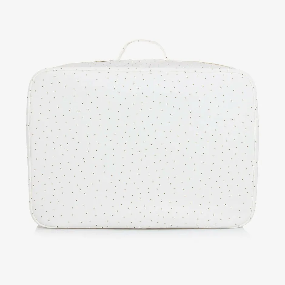 Bonpoint Ivory Cotton Canvas Suitcase (41cm) Online