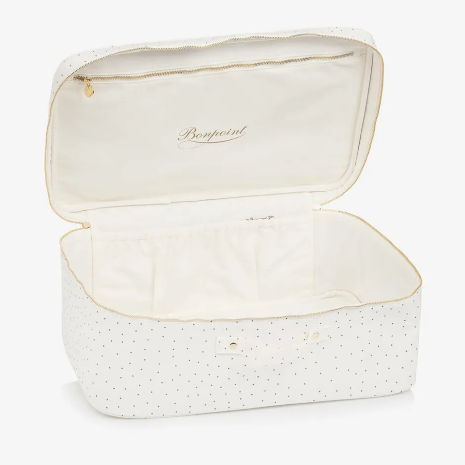 Bonpoint Ivory Cotton Canvas Suitcase (41cm) Online