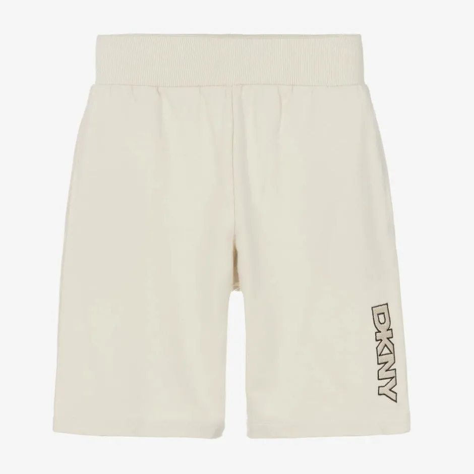 DKNY Ivory Cotton Jersey Shorts New