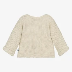 Petit Bateau Ivory Cotton Knit Baby Cardigan Clearance