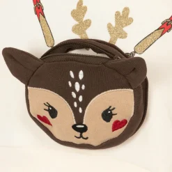 NAME IT Ivory Cotton Reindeer Bag Sweatshirt Outlet