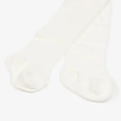 Mayoral Newborn Ivory Cotton Ribbed Baby Tights Online