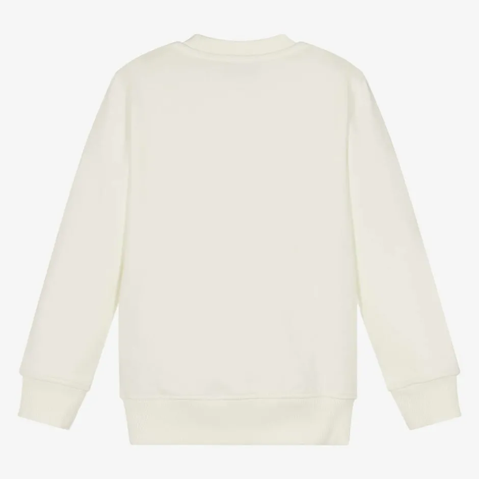 Moschino Kid-Teen Ivory Cotton Teddy Bear Sweatshirt Clearance