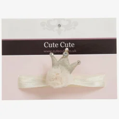 Cute Cute Ivory Crown Headband (4cm) Hot
