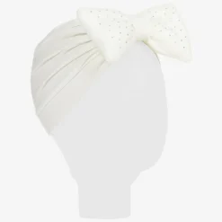 Caramelo Kids Ivory Diamanté Bow Turban Outlet