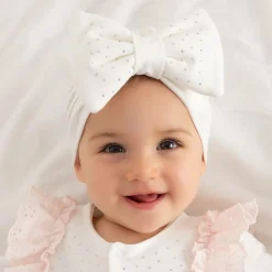 Caramelo Kids Ivory Diamanté Bow Turban Outlet