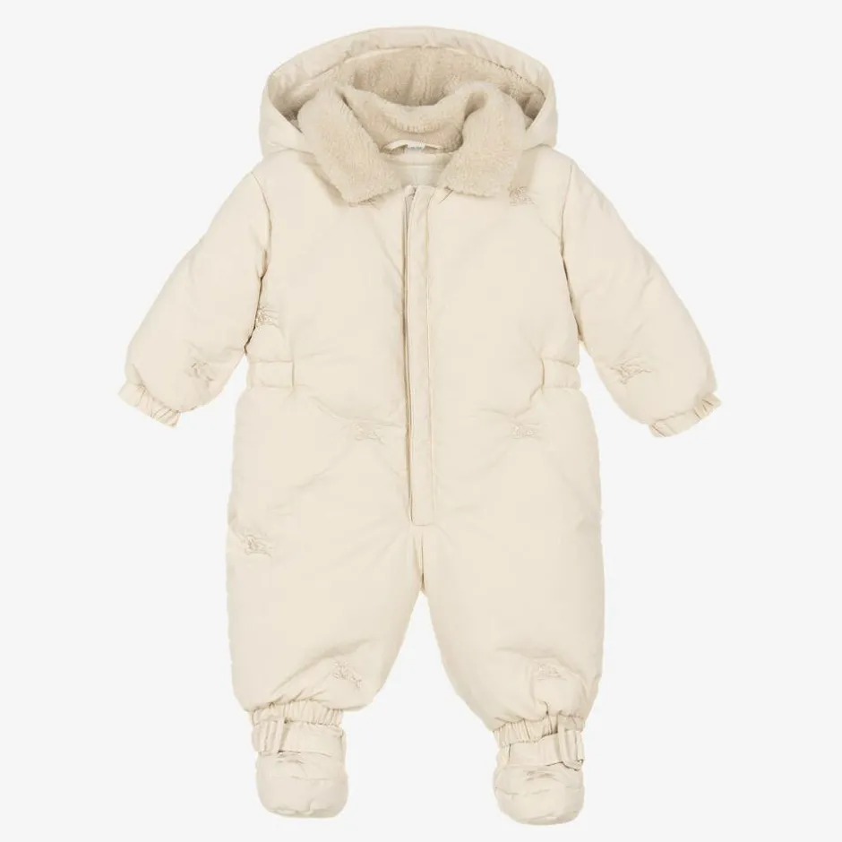 Burberry Ivory Down Padded Baby EKD Snowsuit Soap New