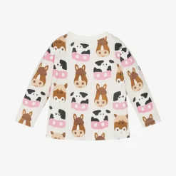 Stella McCartney Kids Ivory Farm Animal Organic Cotton Top Hot