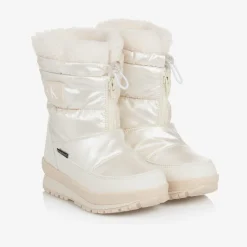 Calvin Klein Ivory Faux Leather Snow Boots Sale