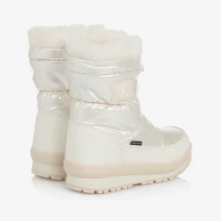 Calvin Klein Ivory Faux Leather Snow Boots Sale