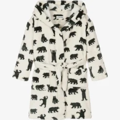 Little Blue House by Hatley Ivory Fleece Bear Hooded Dressing Gown Best