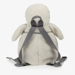 Il Gufo Ivory Fleece Penguin Backpack (30cm) Sale