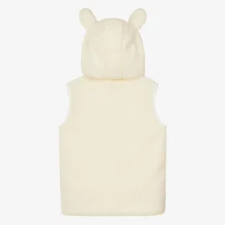 Jamiks Ivory Hooded Bouclé Fleece Gilet Clearance