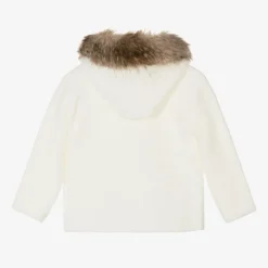 Mebi Ivory Hooded Knit Jacket Hot