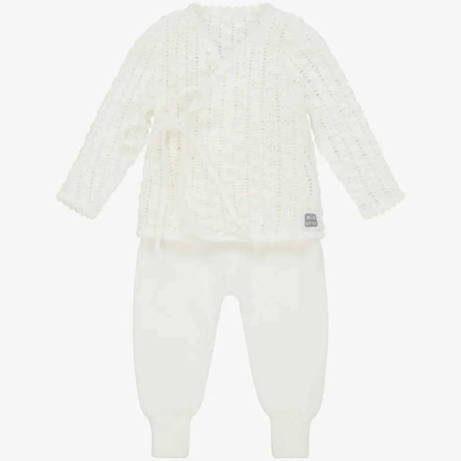 Minutus Ivory Knit Baby Trouser Set Hot