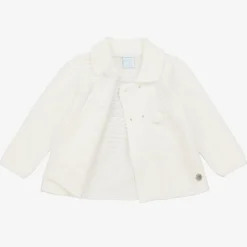 Artesanía Granlei Ivory Knitted Baby Coat & Hat Set