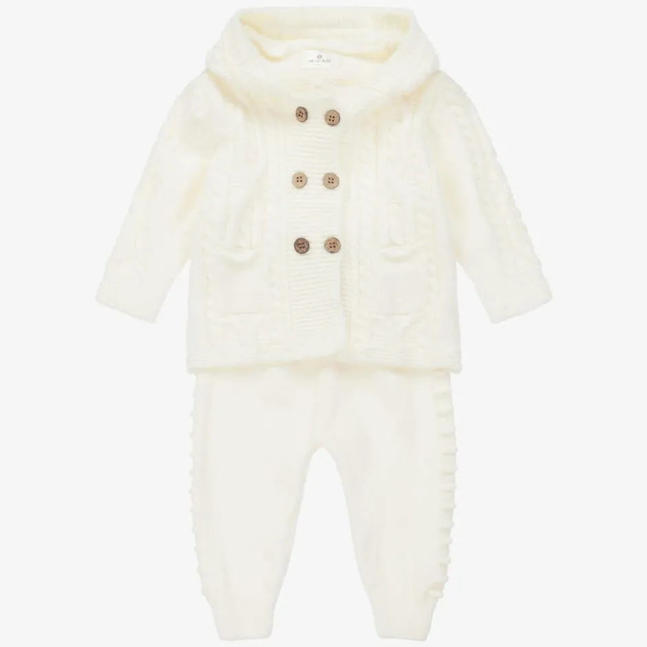 Beau KiD Ivory Knitted Baby Trouser Set New