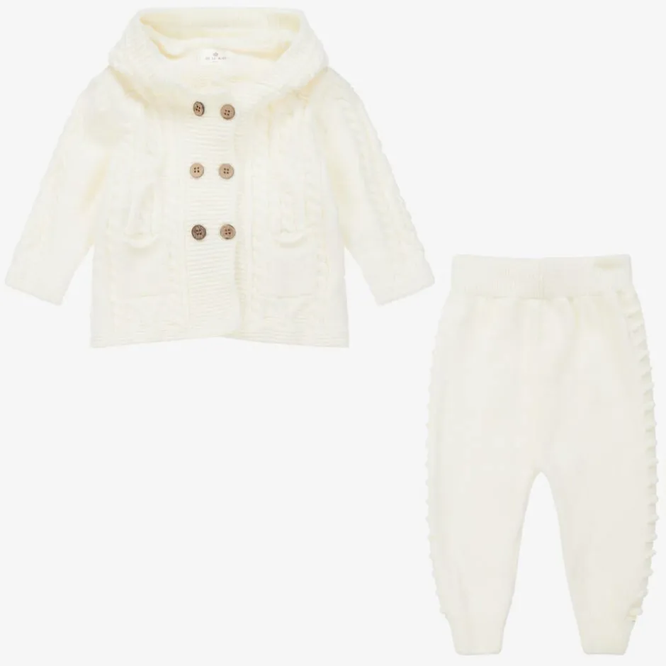 Beau KiD Ivory Knitted Baby Trouser Set New