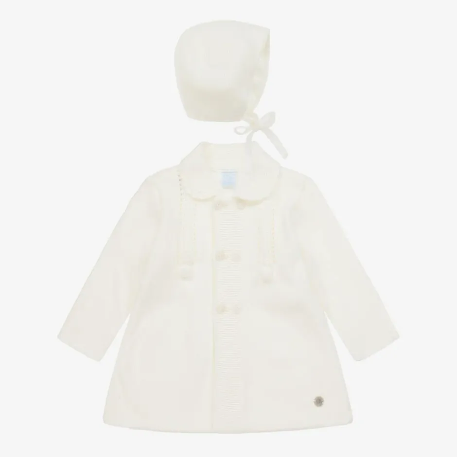 Artesanía Granlei Ivory Knitted Coat & Hat Set Best