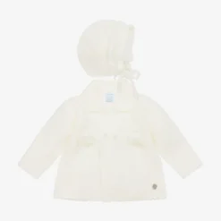 Artesanía Granlei Ivory Knitted Pram Coat & Hat Set