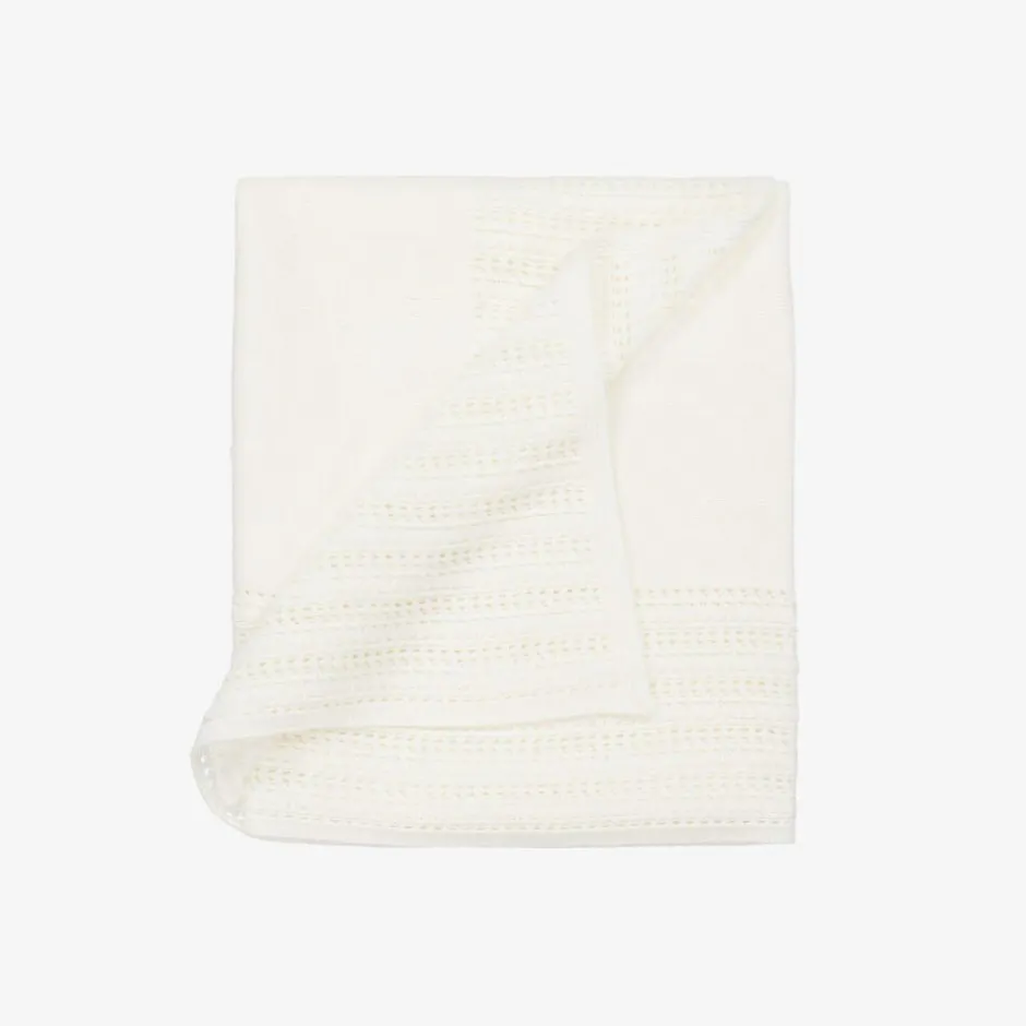 Artesanía Granlei Ivory Knitted Shawl (116cm) New