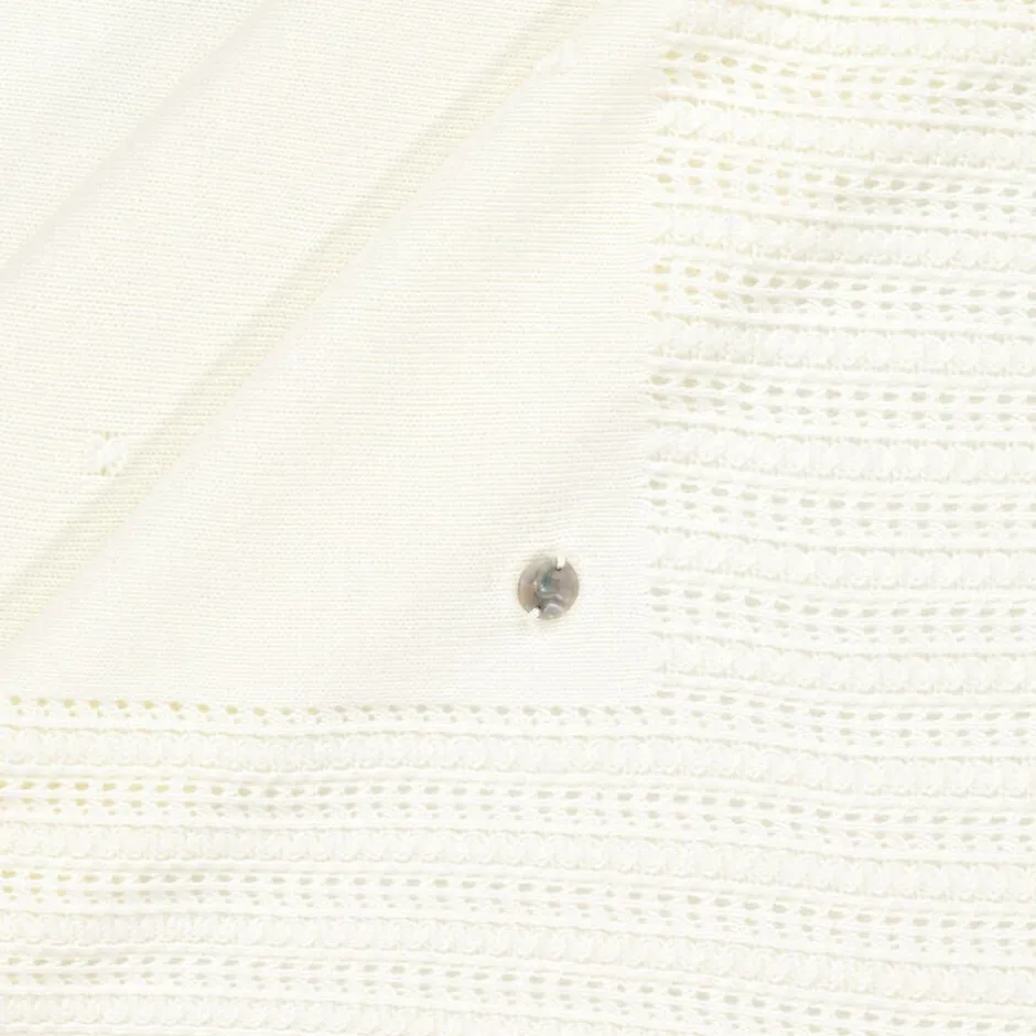 Artesanía Granlei Ivory Knitted Shawl (116cm) New