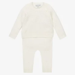 Beatrice amp; George Ivory Knitted Wool & Cotton Trouser Set Outlet