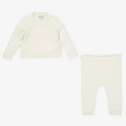 Beatrice amp; George Ivory Knitted Wool & Cotton Trouser Set Outlet