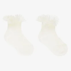 Story Loris Ivory Lace Cotton Baby Socks Outlet