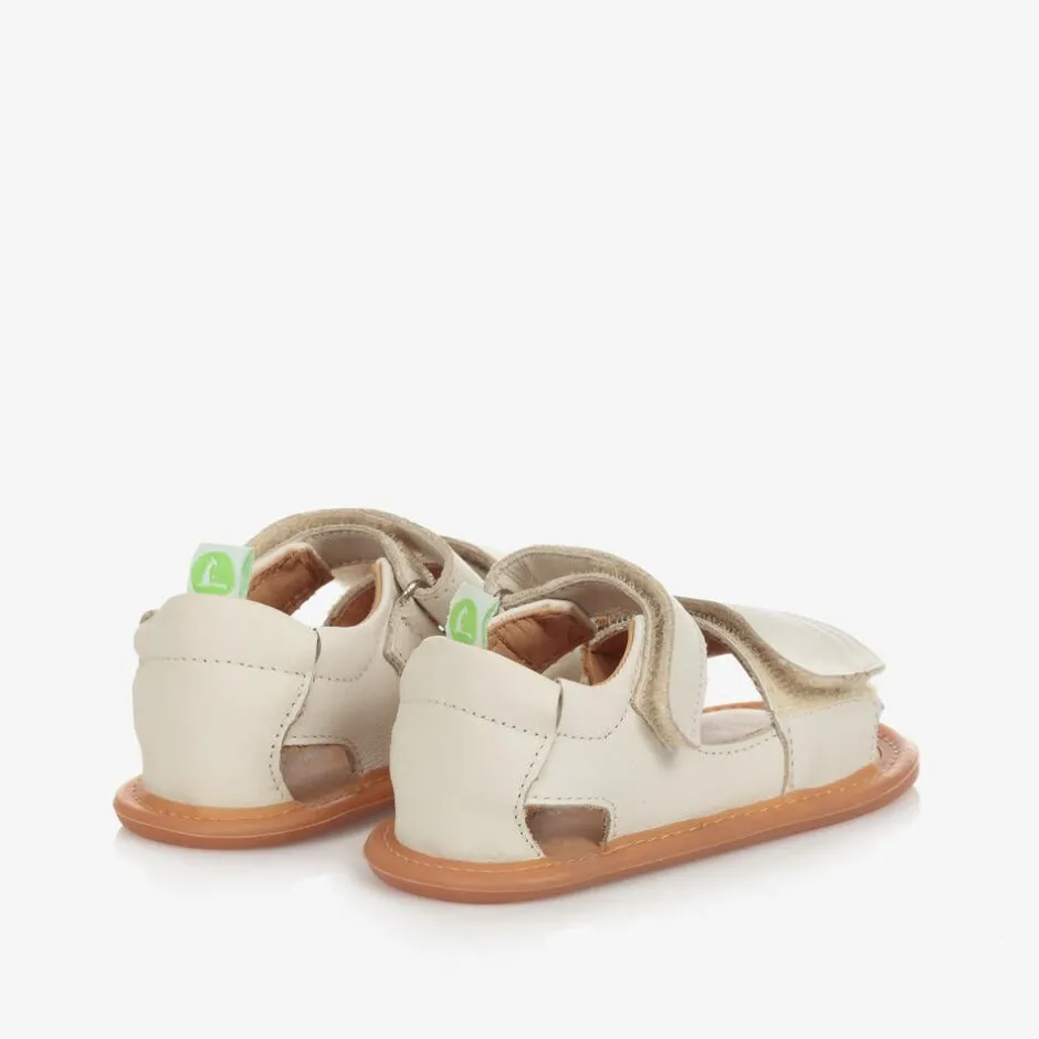 Tip Toey Joey Ivory Leather Baby Sandals New