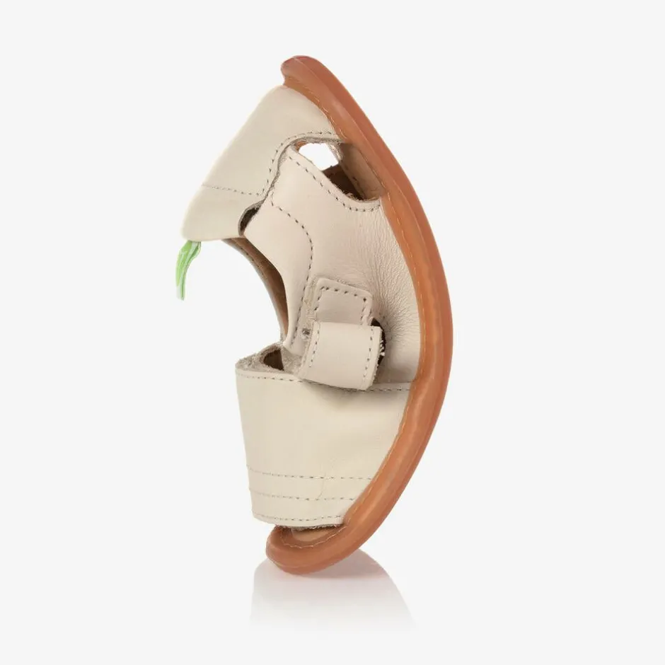 Tip Toey Joey Ivory Leather Baby Sandals New