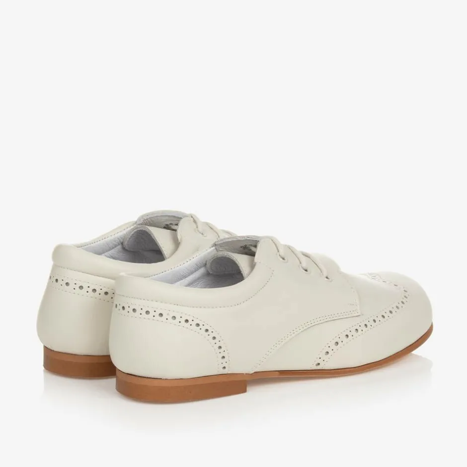 Childrens Classics Ivory Leather Brogue Shoes Discount